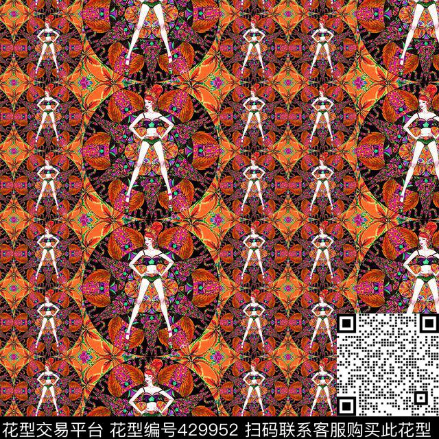 不规则几何手绘几何数码印花华亿平台下载（图片编号: 429952） - 瓦栏（Walan）