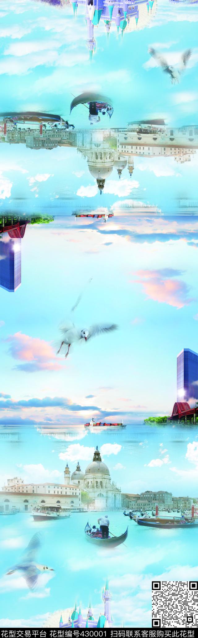 3色时尚凉爽数码印花华亿平台下载（图片编号: 430001） - 瓦栏（Walan）