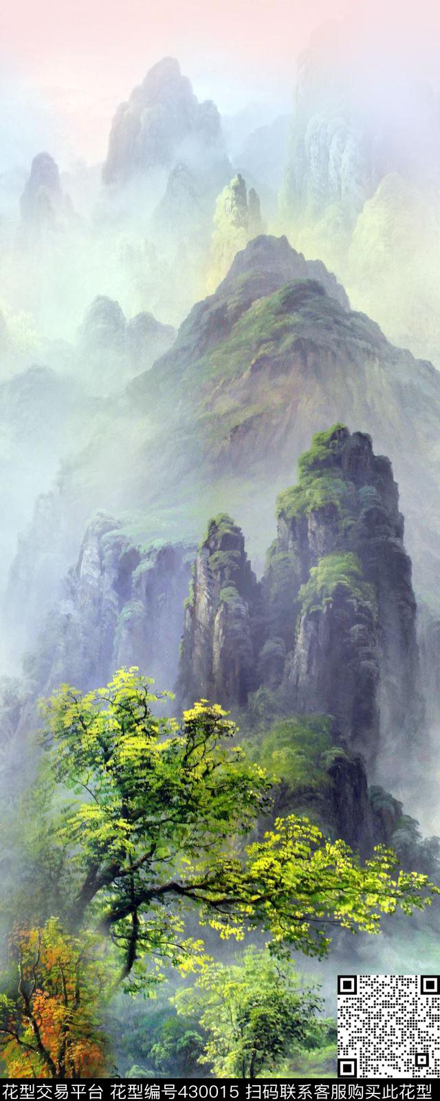 风景山水风景山水定位华亿平台风景景观数码印花华亿平台下载（图片编号: 430015） - 瓦栏（Walan）