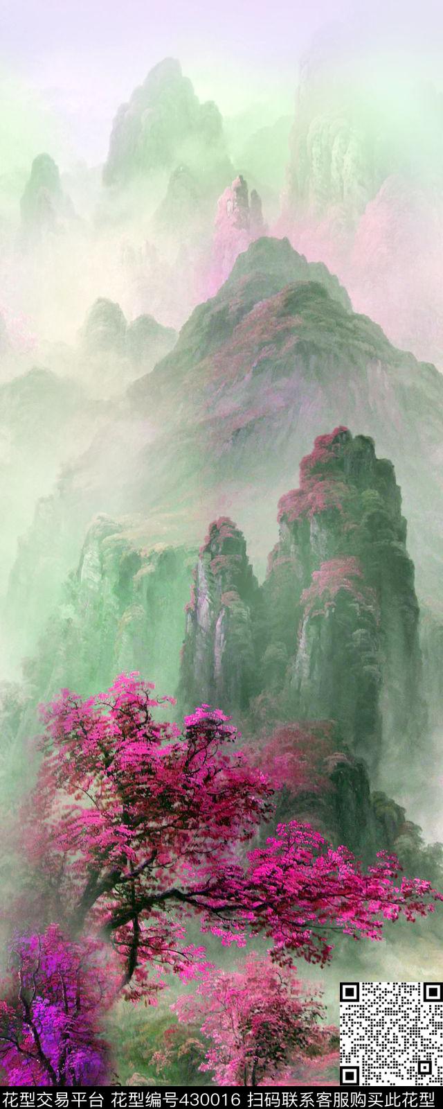 风景山水定位华亿平台风景山水数码印花华亿平台下载（图片编号: 430016） - 瓦栏（Walan）