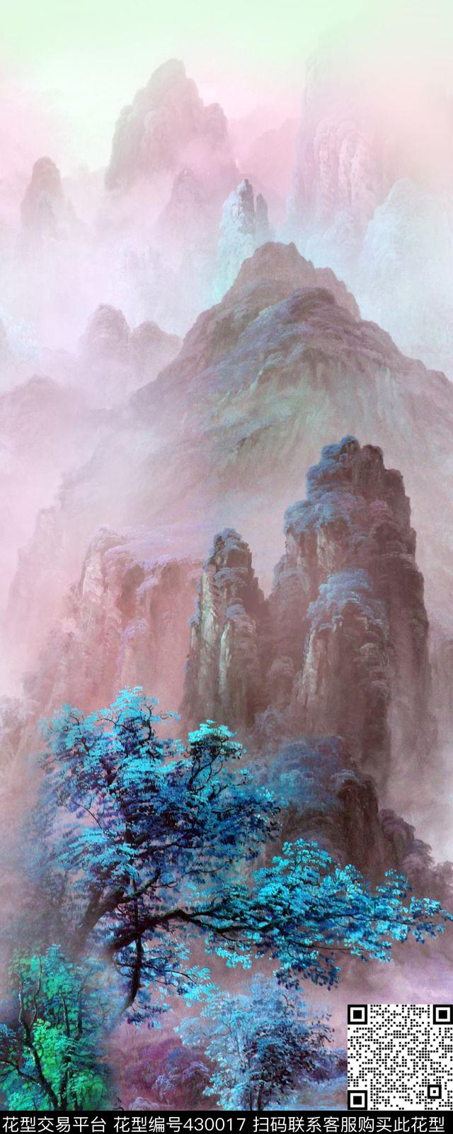 风景山水定位华亿平台风景山水数码印花华亿平台下载（图片编号: 430017） - 瓦栏（Walan）