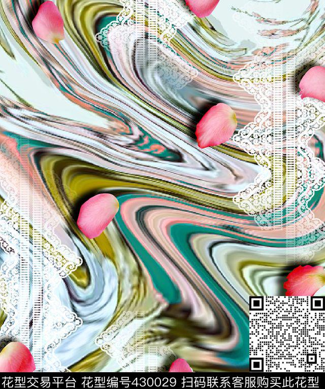 抽象服装面料数码印花华亿平台下载（图片编号: 430029） - 瓦栏（Walan）
