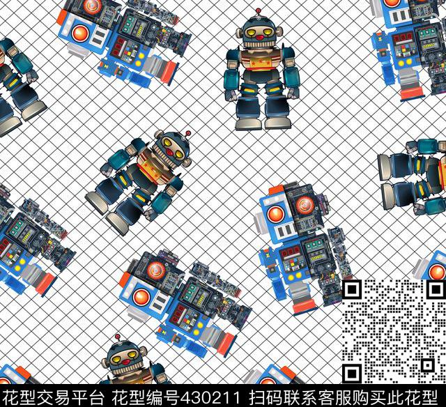个性男装机器人卡通数码印花华亿平台下载（图片编号: 430211） - 瓦栏（Walan）