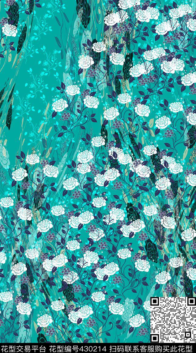 名族风流行花卉数码印花华亿平台下载（图片编号: 430214） - 瓦栏（Walan）
