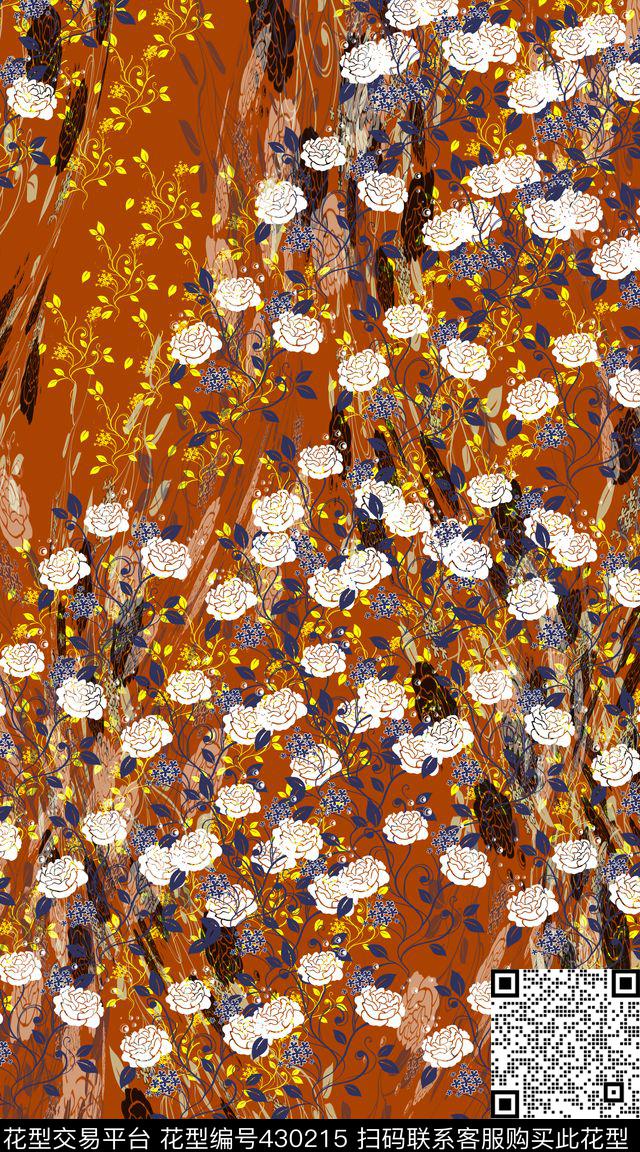 名族风流行花卉数码印花华亿平台下载（图片编号: 430215） - 瓦栏（Walan）