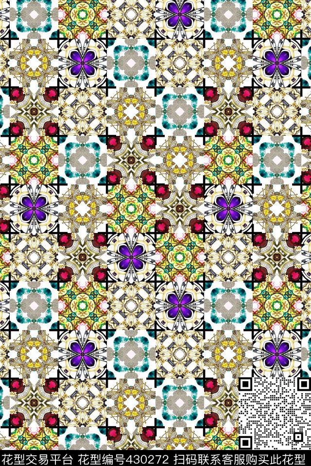 珠宝碎钻石立体拼接时尚女装数码印花华亿平台下载（图片编号: 430272） - 瓦栏（Walan）