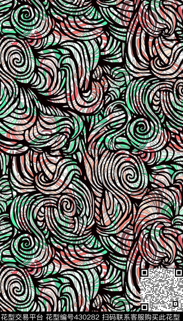 抽象抽象油画时尚画稿几何服装F-S服装（抽象）数码印花华亿平台下载（图片编号: 430282） - 瓦栏（Walan）