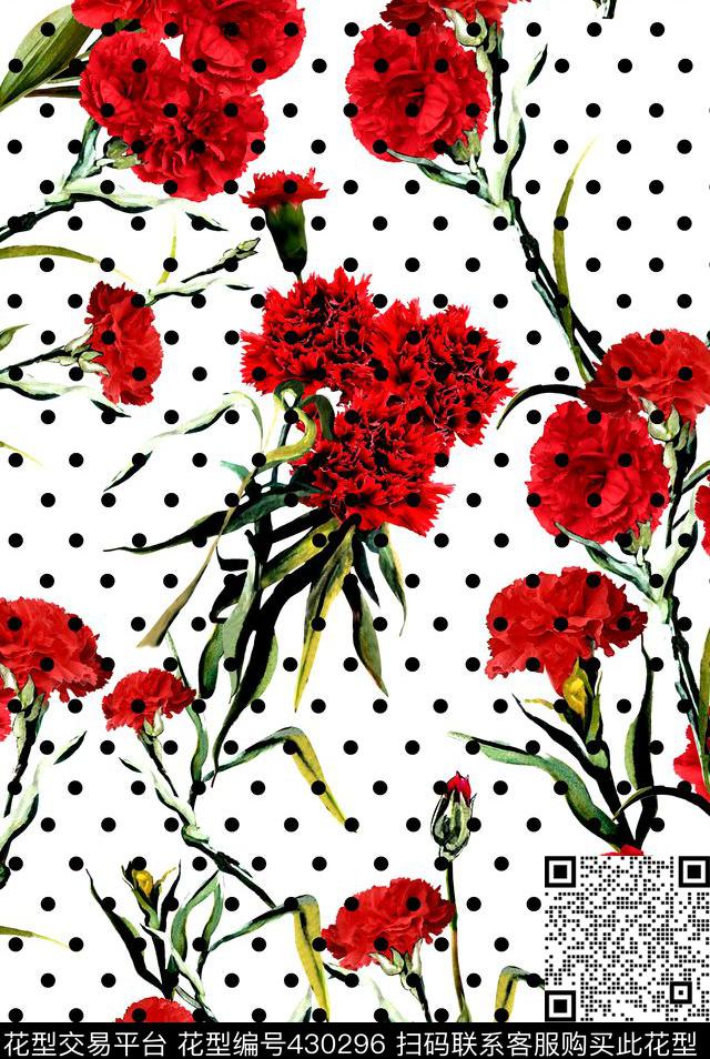 Dolce&GabbanaT台秀康乃馨数码印花华亿平台下载（图片编号: 430296） - 瓦栏（Walan）