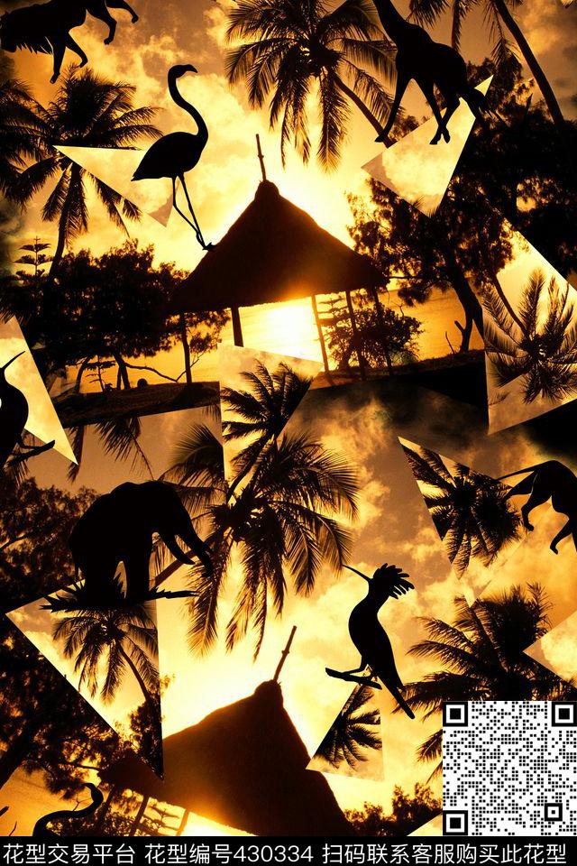 动物非洲男装数码印花华亿平台下载（图片编号: 430334） - 瓦栏（Walan）