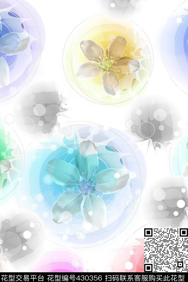 彩色光晕时尚数码印花华亿平台下载（图片编号: 430356） - 瓦栏（Walan）