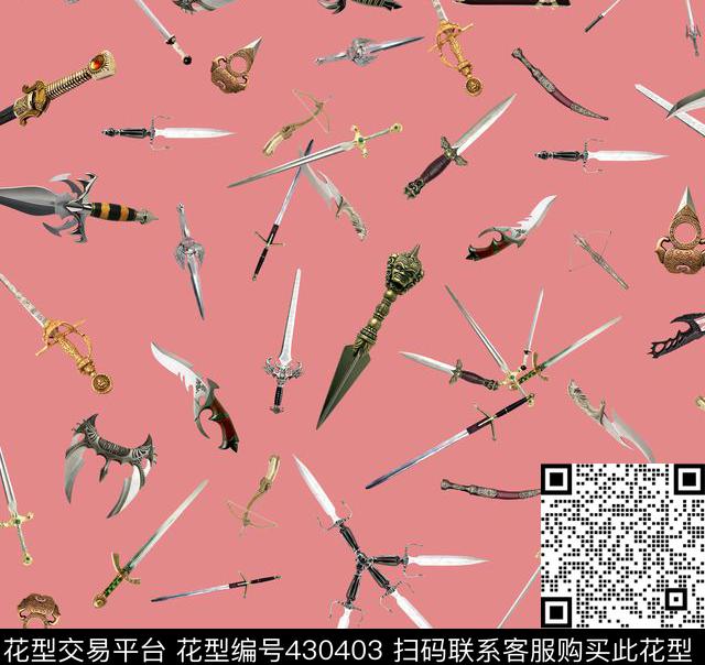 匕首刀剑弓箭数码印花华亿平台下载（图片编号: 430403） - 瓦栏（Walan）