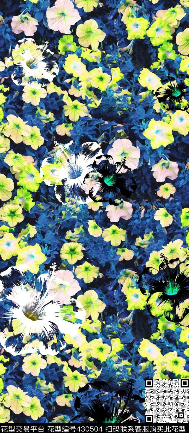 窗纱花卉家纺传统印花华亿平台下载（图片编号: 430504） - 瓦栏（Walan）