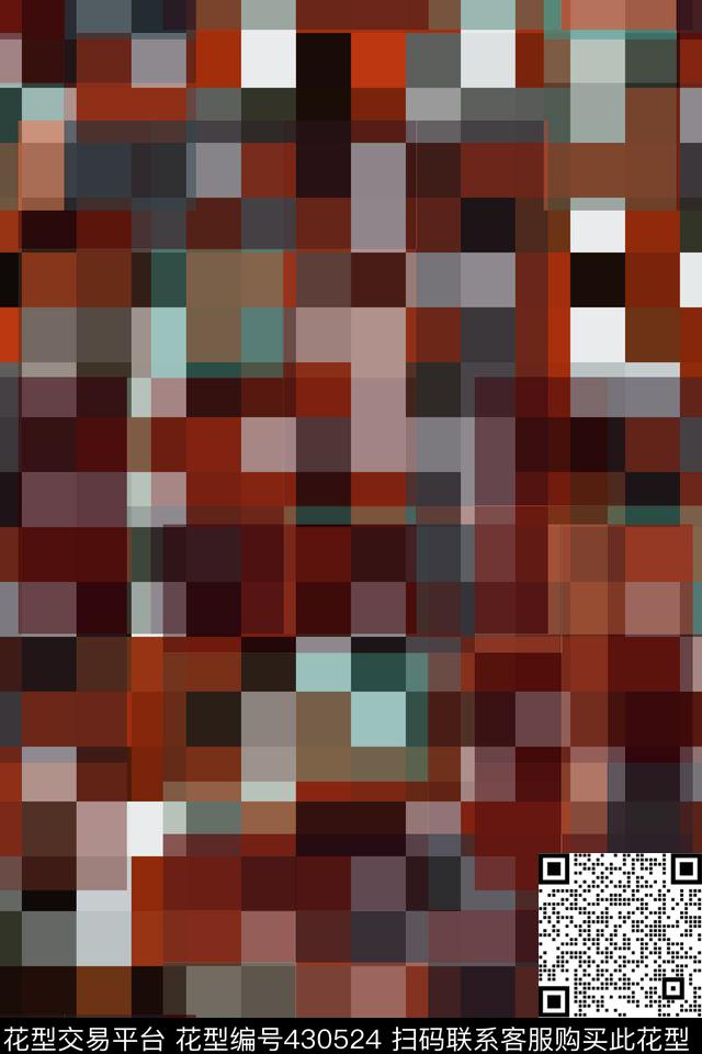 方格拼接色彩叠加传统印花华亿平台下载（图片编号: 430524） - 瓦栏（Walan）