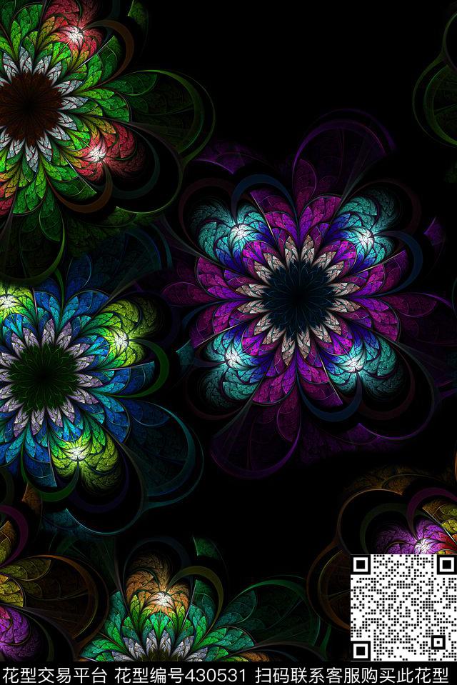 光线抽象流行时尚数码印花华亿平台下载（图片编号: 430531） - 瓦栏（Walan）