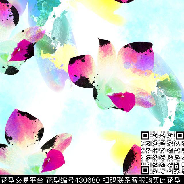 花瓣花卉时尚数码印花华亿平台下载（图片编号: 430680） - 瓦栏（Walan）