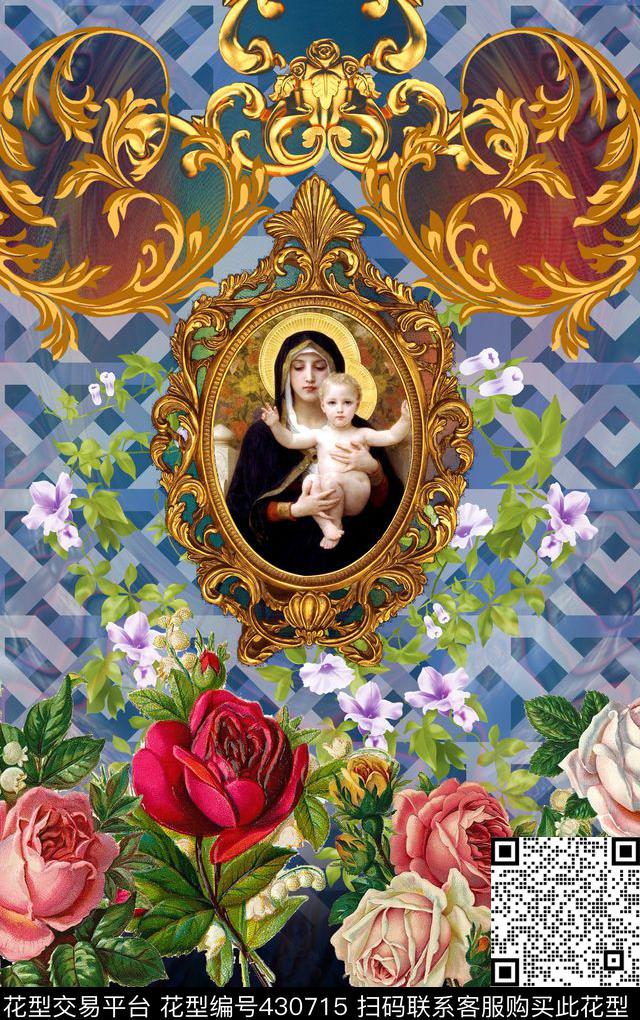 定位几何金属花边数码印花华亿平台下载（图片编号: 430715） - 瓦栏（Walan）