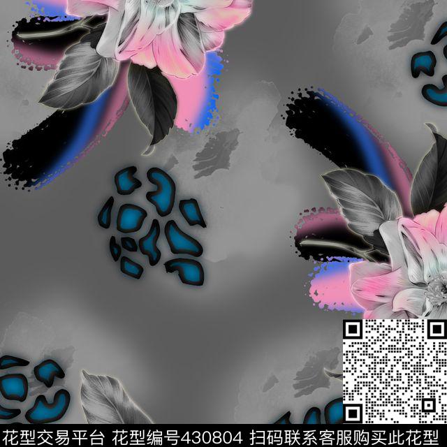 豹纹抽象复古数码印花华亿平台下载（图片编号: 430804） - 瓦栏（Walan）