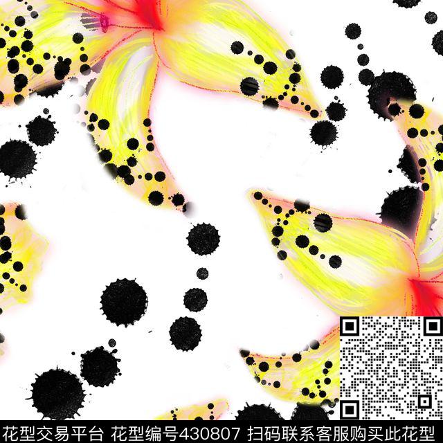 抽象花瓣花卉数码印花华亿平台下载（图片编号: 430807） - 瓦栏（Walan）