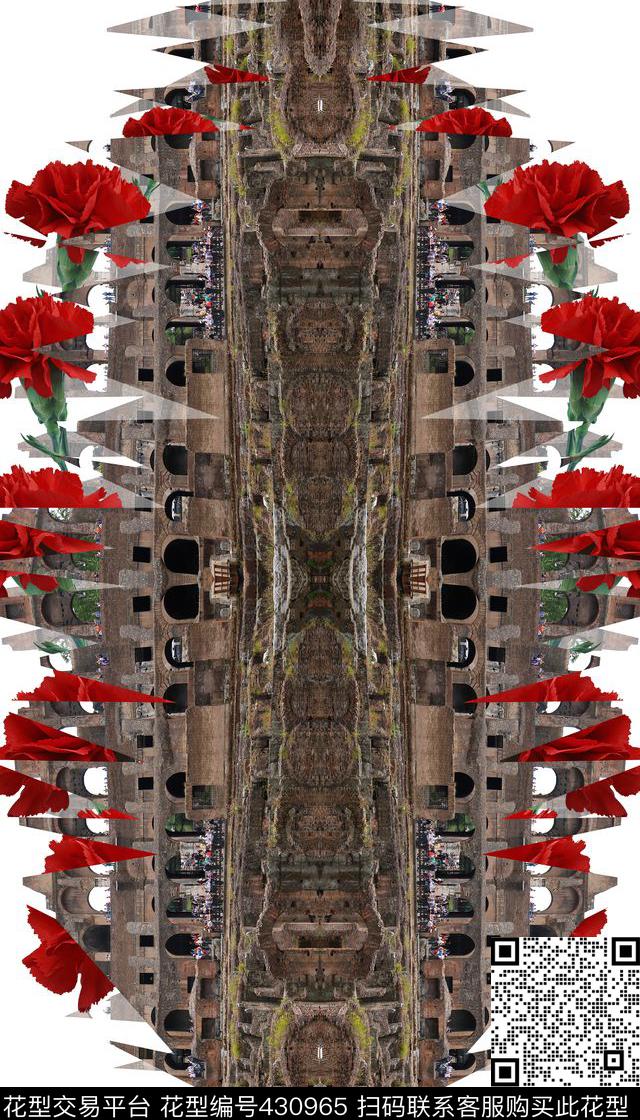 潮流复古抽象数码印花华亿平台下载（图片编号: 430965） - 瓦栏（Walan）