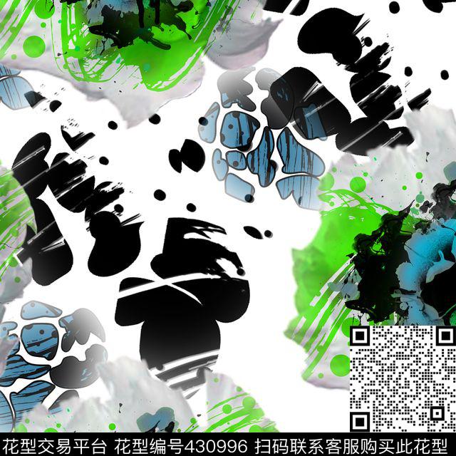 抽象花卉手绘数码印花华亿平台下载（图片编号: 430996） - 瓦栏（Walan）