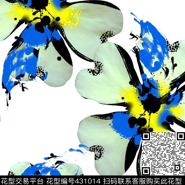 抽象花瓣花卉数码印花华亿平台下载（图片编号: 431014） - 瓦栏（Walan）