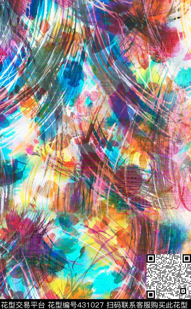 抽象个性男装流行时尚数码印花华亿平台下载（图片编号: 431027） - 瓦栏（Walan）