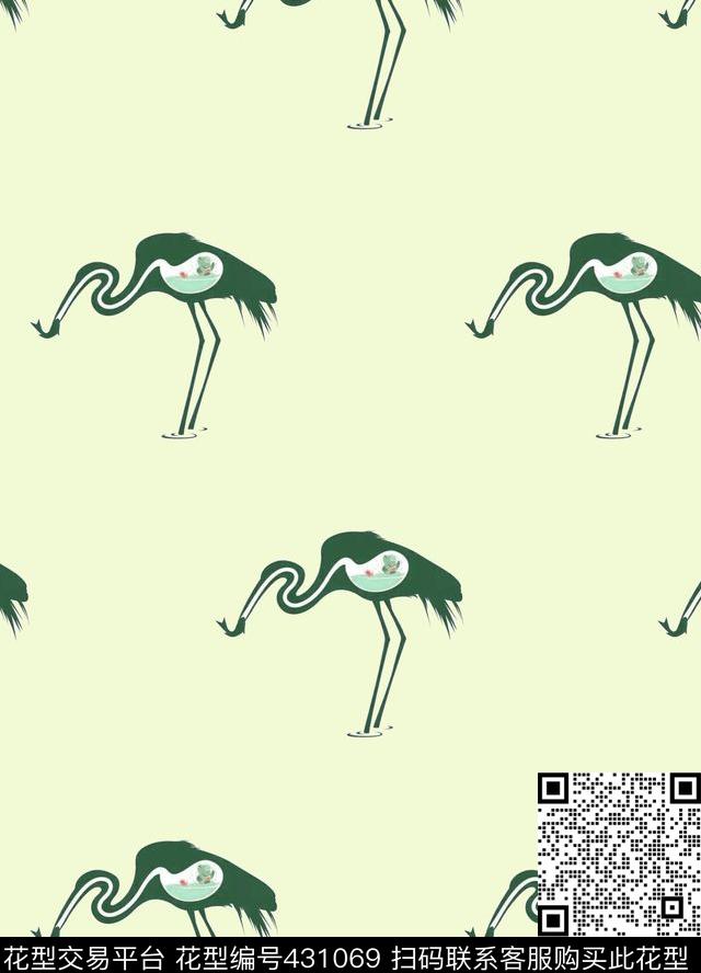 天鹅湖泊清新传统印花华亿平台下载（图片编号: 431069） - 瓦栏（Walan）