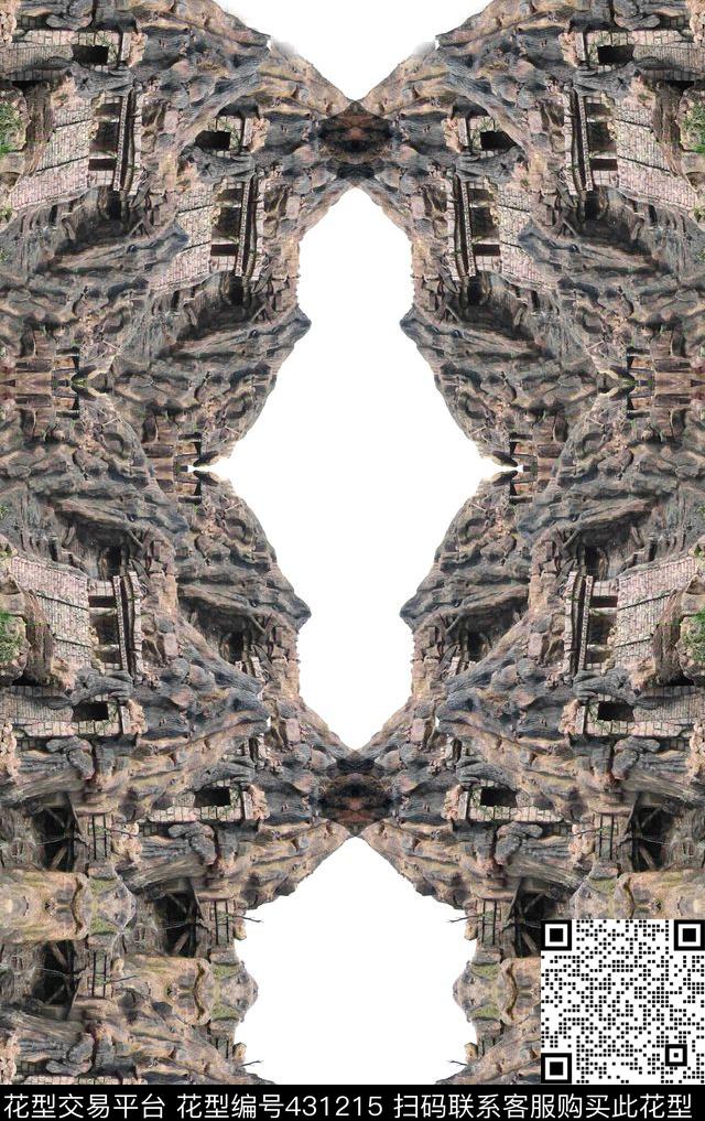 潮流复古建筑数码印花华亿平台下载（图片编号: 431215） - 瓦栏（Walan）