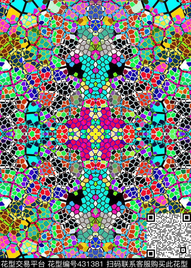 波西米亚玻璃龟裂数码印花华亿平台下载（图片编号: 431381） - 瓦栏（Walan）