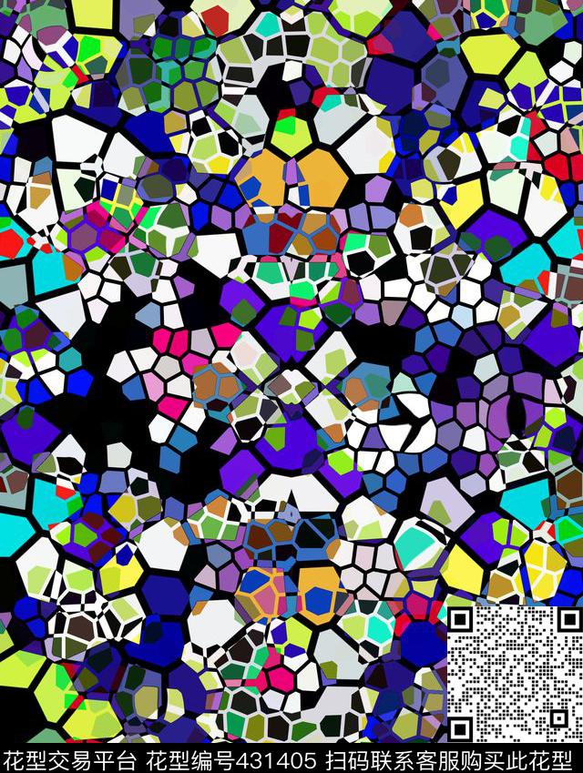 龟裂几何民族风传统印花华亿平台下载（图片编号: 431405） - 瓦栏（Walan）