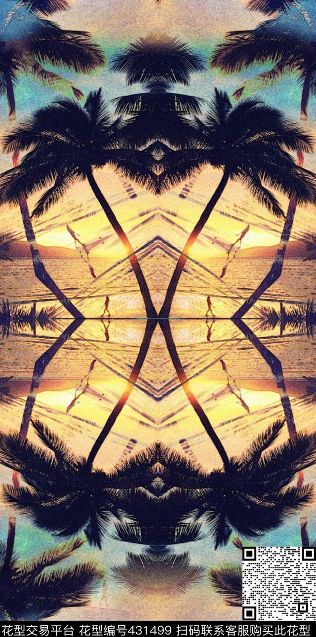 复古海边怀旧数码印花华亿平台下载（图片编号: 431499） - 瓦栏（Walan）