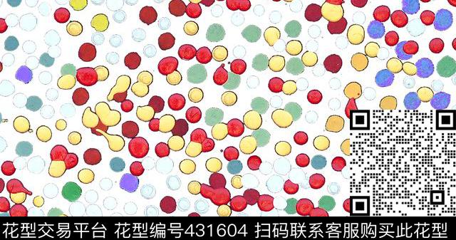 时尚涂鸦圆点数码印花华亿平台下载（图片编号: 431604） - 瓦栏（Walan）