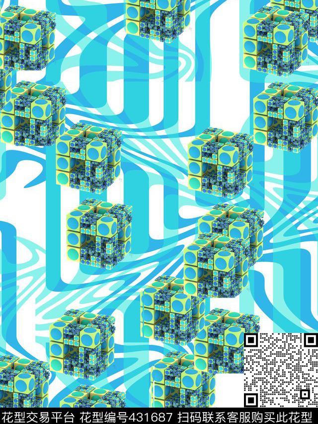 几何简约男装华亿平台传统印花华亿平台下载（图片编号: 431687） - 瓦栏（Walan）