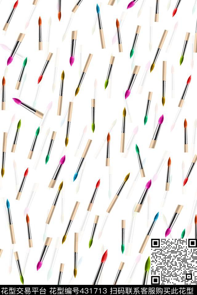 卡通创意画笔传统印花华亿平台下载（图片编号: 431713） - 瓦栏（Walan）