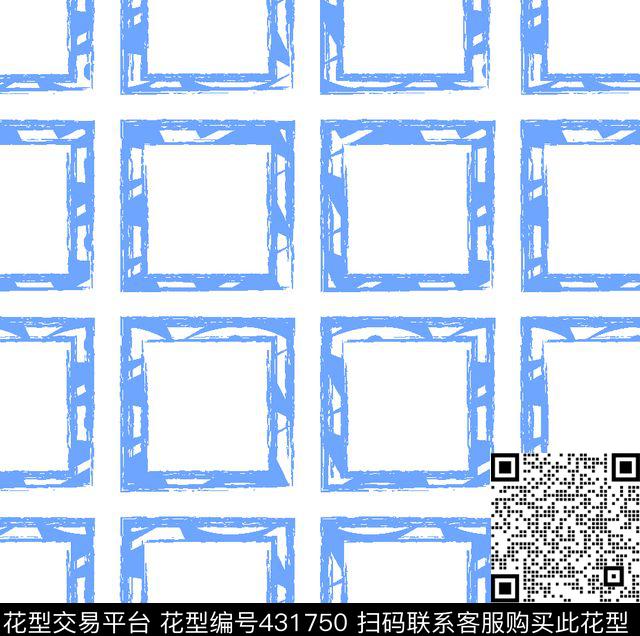 方格方框线条传统印花华亿平台下载（图片编号: 431750） - 瓦栏（Walan）
