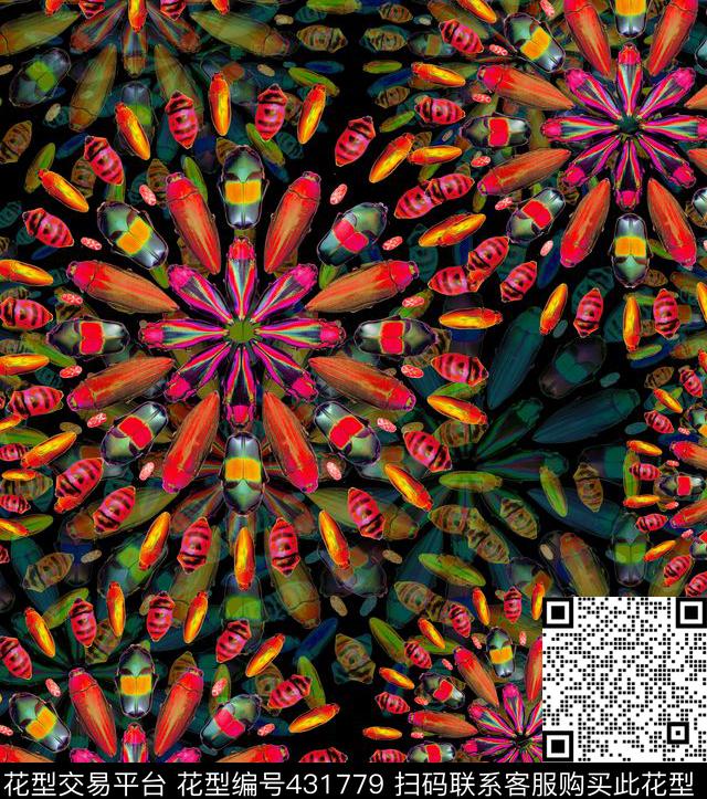 抽象创意个性动物数码印花华亿平台下载（图片编号: 431779） - 瓦栏（Walan）