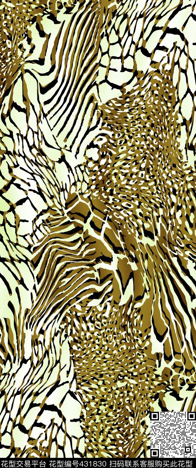 豹纹混搭虎皮斑马纹传统印花华亿平台下载（图片编号: 431830） - 瓦栏（Walan）