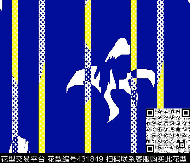 几何条子抽象动物传统印花华亿平台下载（图片编号: 431849） - 瓦栏（Walan）