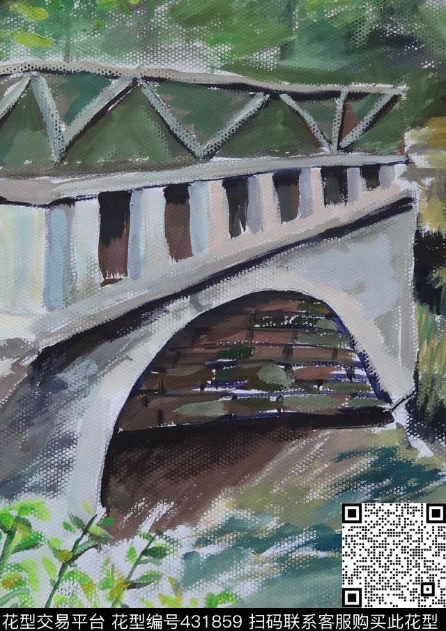 风景水粉享受色彩传统印花华亿平台下载（图片编号: 431859） - 瓦栏（Walan）