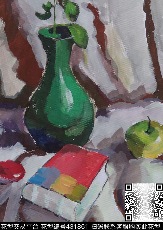 水粉写意自然传统印花华亿平台下载（图片编号: 431861） - 瓦栏（Walan）