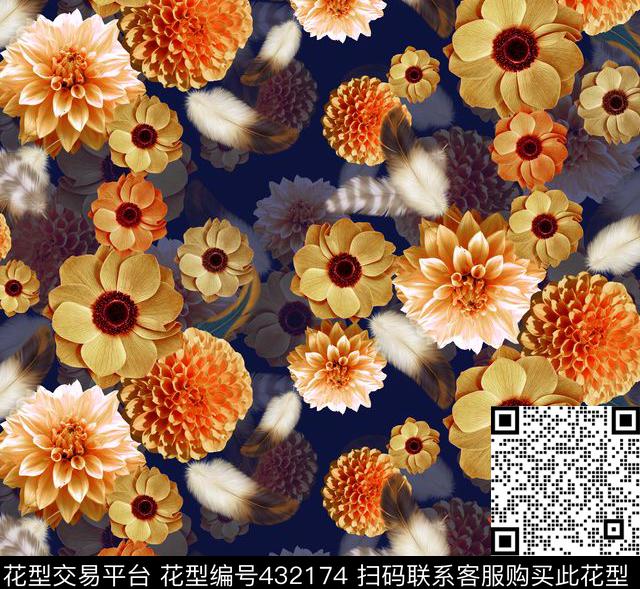 大牌黄色流行时尚数码印花华亿平台下载（图片编号: 432174） - 瓦栏（Walan）