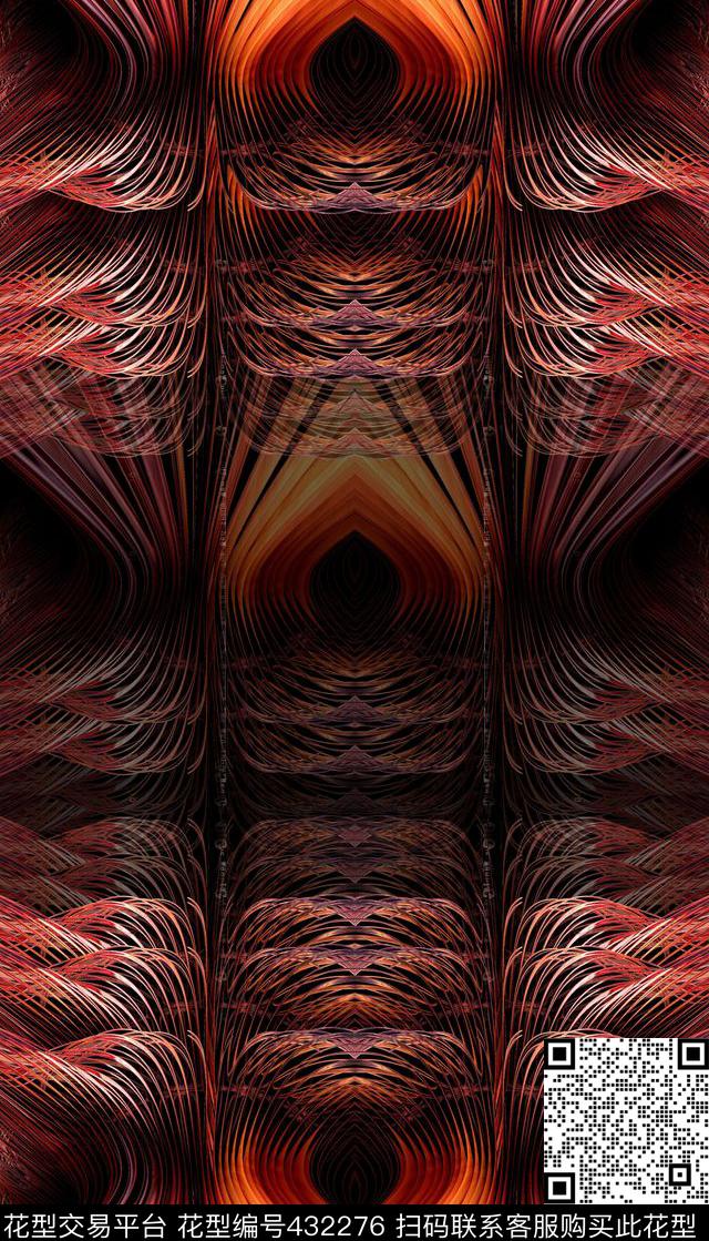 潮流抽象复古数码印花华亿平台下载（图片编号: 432276） - 瓦栏（Walan）