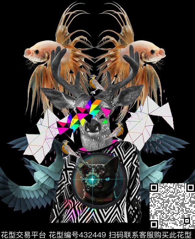 个性定位流行时尚大牌男装数码印花华亿平台下载（图片编号: 432449） - 瓦栏（Walan）