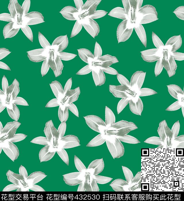 花连衣裙数码数码印花华亿平台下载（图片编号: 432530） - 瓦栏（Walan）