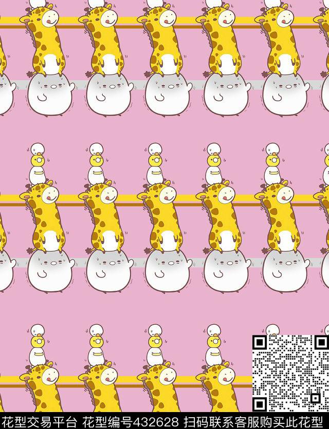 动物小鹿小白传统印花华亿平台下载（图片编号: 432628） - 瓦栏（Walan）