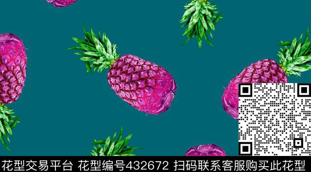 菠萝水果数码数码印花华亿平台下载（图片编号: 432672） - 瓦栏（Walan）