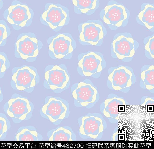 花卉流行色块传统印花华亿平台下载（图片编号: 432700） - 瓦栏（Walan）