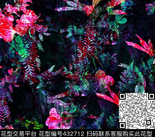 花朵女装华亿平台时尚数码印花华亿平台下载（图片编号: 432712） - 瓦栏（Walan）