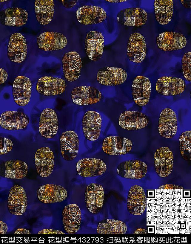 抽象抽象指纹休闲数码印花华亿平台下载（图片编号: 432793） - 瓦栏（Walan）