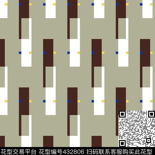 几何方块虚线点传统印花华亿平台下载（图片编号: 432806） - 瓦栏（Walan）